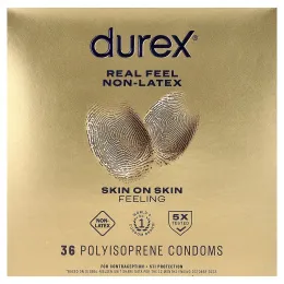 Durex, Real Feel Non-Latex, Regular Fit, 36 полиизопреновых презервативов