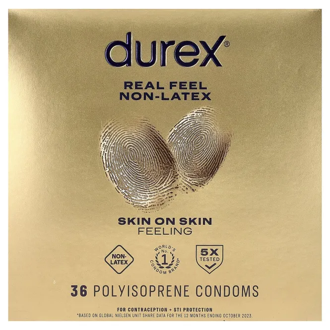 Durex, Real Feel Non-Latex, Regular Fit, 36 полиизопреновых презервативов