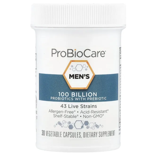 ProBioCare, Пробиотики для мужчин с пребиотиком, 30 растительных капсул