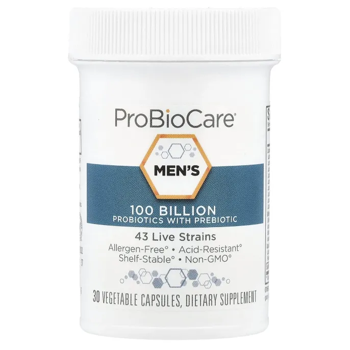 ProBioCare, Пробиотики для мужчин с пребиотиком, 30 растительных капсул