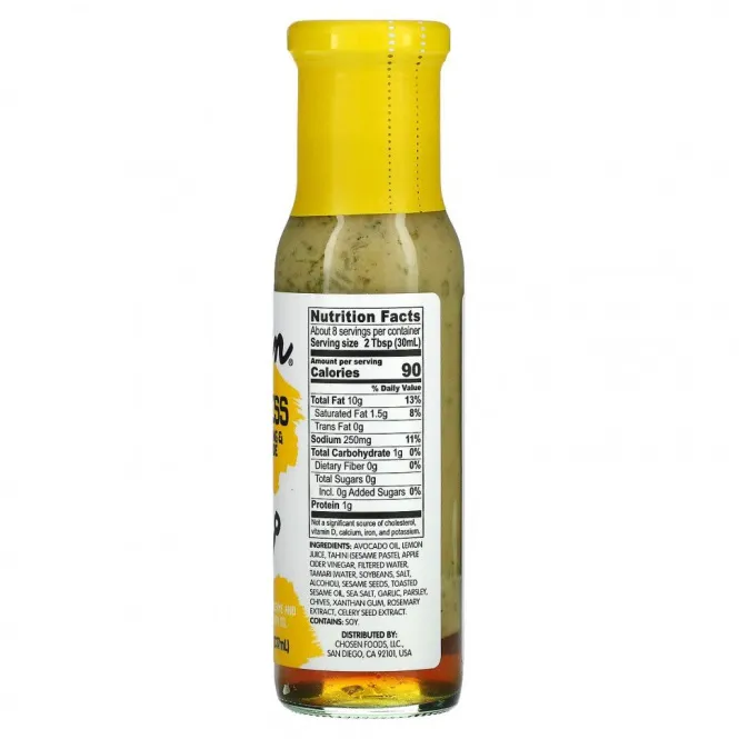 Chosen Foods, Earth Goddess Dressing & Marinade, Поджаренный кунжут и чистое масло авокадо, 8 жидких унций (237 мл)