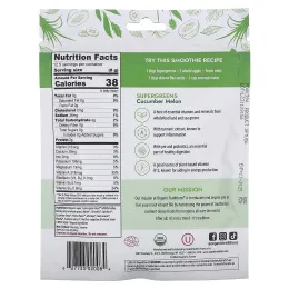 Organic Traditions, суперзелень, огурец и дыня, 100 г (3,5 унции)