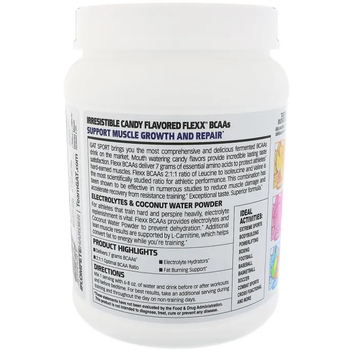 GAT, Аминоксилоты с разветвленной цепью Flexx, горький шарик, 690 г