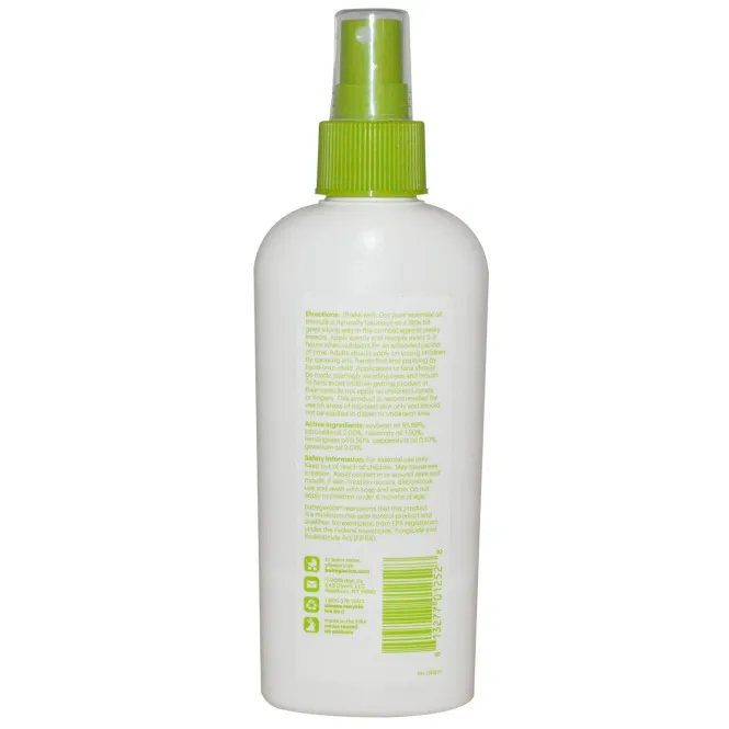 BabyGanics, Натуральное средство от насекомых, без диэтилтолуамида, 6 унций (177 мл)