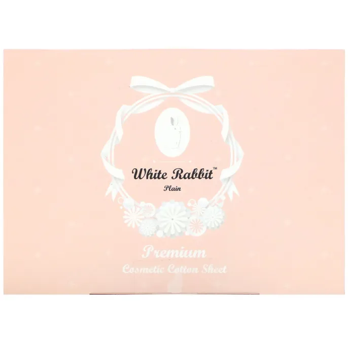 White Rabbit, Premium Cosmetic Cotton Sheet, Plain, 200 Sheets