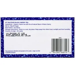 St. Dalfour, Органический черный чай черная вишня, 25 конвертиков, 50 г (1,75 унции)