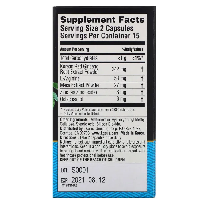 JungKwanJang, Koreselect, Stamina, 30 Veggie Capsules