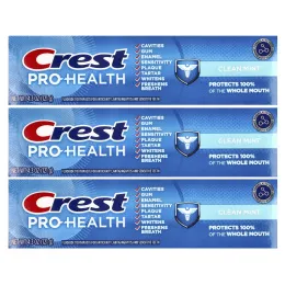 Crest, Pro-Health, зубная паста с фторидом, чистая мята, 3 тюбика по 121 г (4,3 унции)