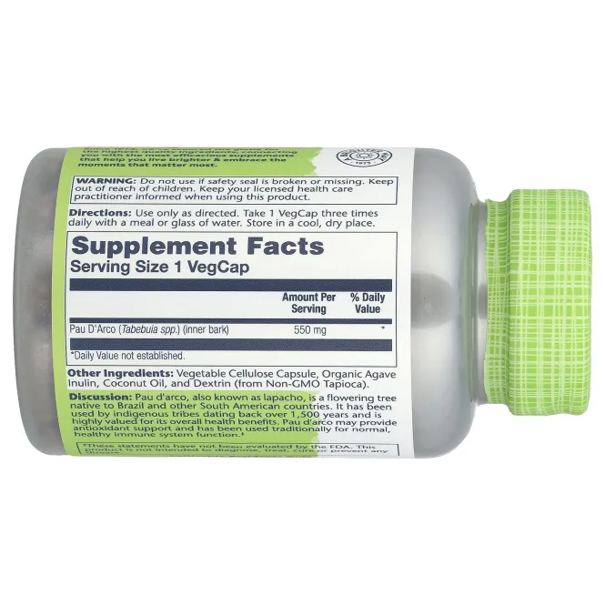 Solaray, кора муравьиного дерева, 550 мг, 100 вегетарианских капсул