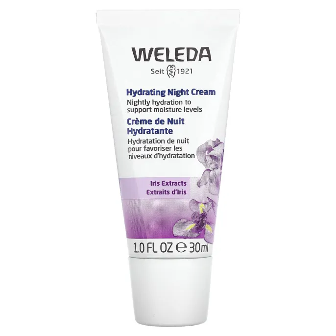 Weleda, Увлажняющий ночной крем, экстракт ириса, для нормальной или сухой кожи, 30 мл