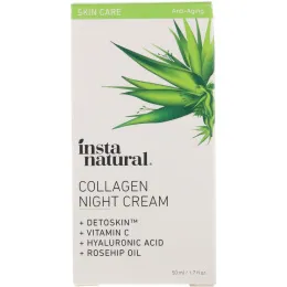 InstaNatural, Ночной крем с коллагеном, 1.7 ж. унц.(50 мл)