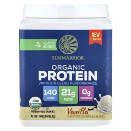 Sunwarrior, органический растительный протеин, со вкусом ванили, 496,9 г (1,09 фунта)