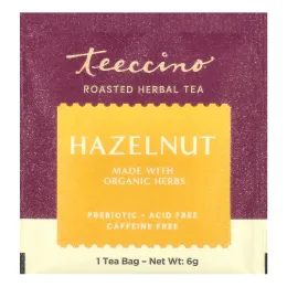 Teeccino, чай из обжаренных трав, вкус лесного ореха, без кофеина, 25 чайных пакетиков, 150 г (5,3 унции)