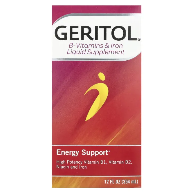 Geritol, жидкая добавка с витаминами группы B и железом, 354 мл (12 жидк. унций)