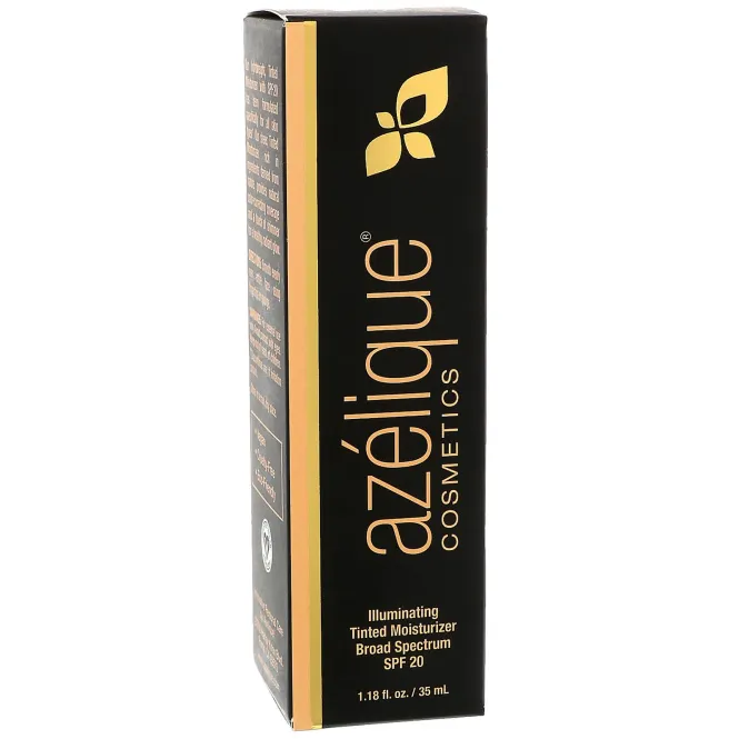 Azelique, Осветляющий увлажняющий солнцезащитный крем-тин широкого спектра SPF 20, справедливая торговля, не испытывается на животных, сертифицированный веганский, 35 мл (1,18 жидких унций)