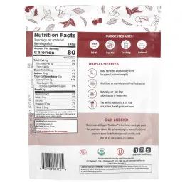 Organic Traditions, Сушеная вишня, 100 г (3,5 унции)