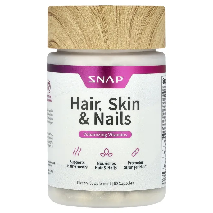 Snap Supplements, Для волос, кожи и ногтей, 60 капсул