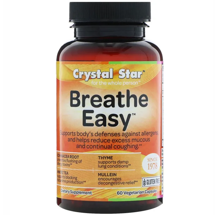Crystal Star, Breathe Easy, 60 Vegetarian Capsules