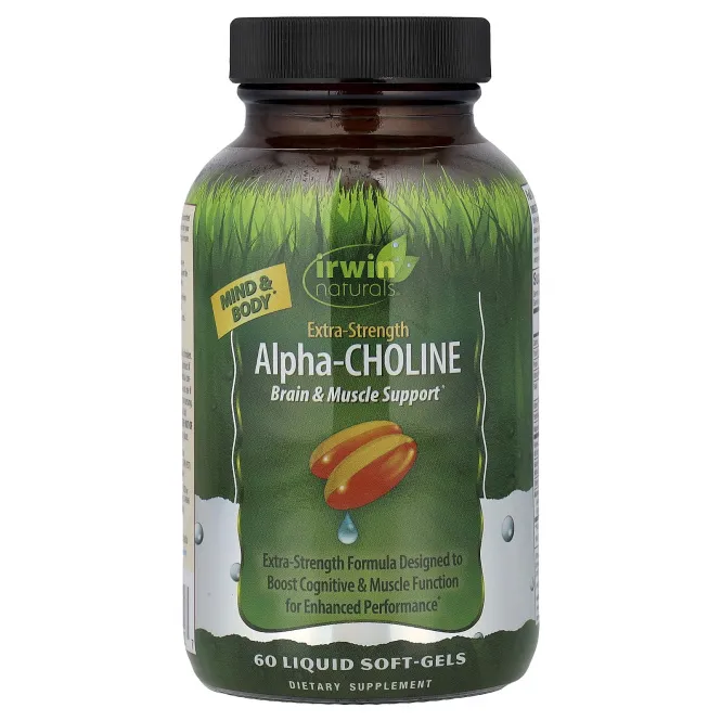 Irwin Naturals, альфа-холин, 60 капсул с жидкостью