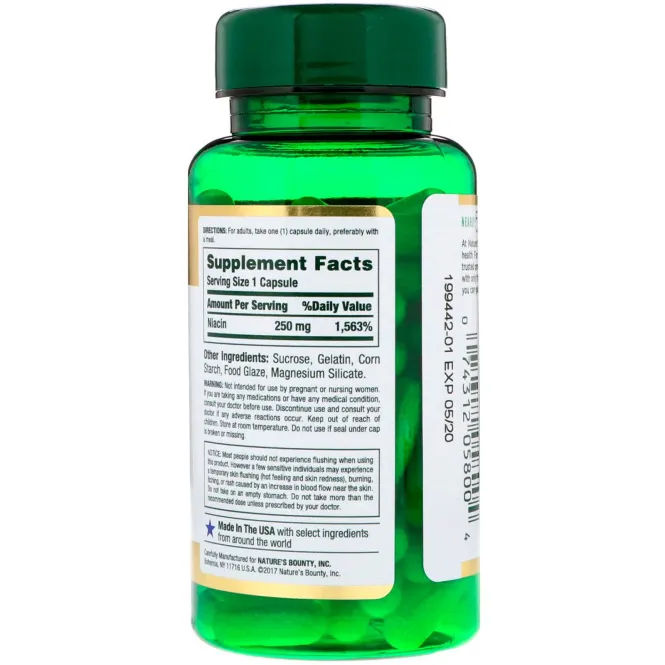 Nature's Bounty, Time Released Niacin, 250 mg, 90 Capsules