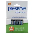 Preserve, Картриджи с тройным лезвием для бритвы 4 шт