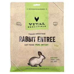 Vital Essentials, сублимированный сырой корм для кошек, блюдо из кролика, 226,8 г (8 унций)