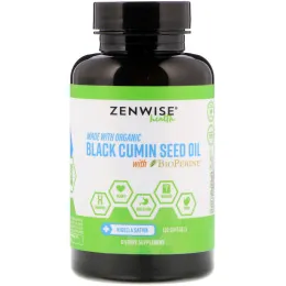 Zenwise Health, Органический продукт, масло семян черного тмина, с BioPerine, 120 мягких таблеток