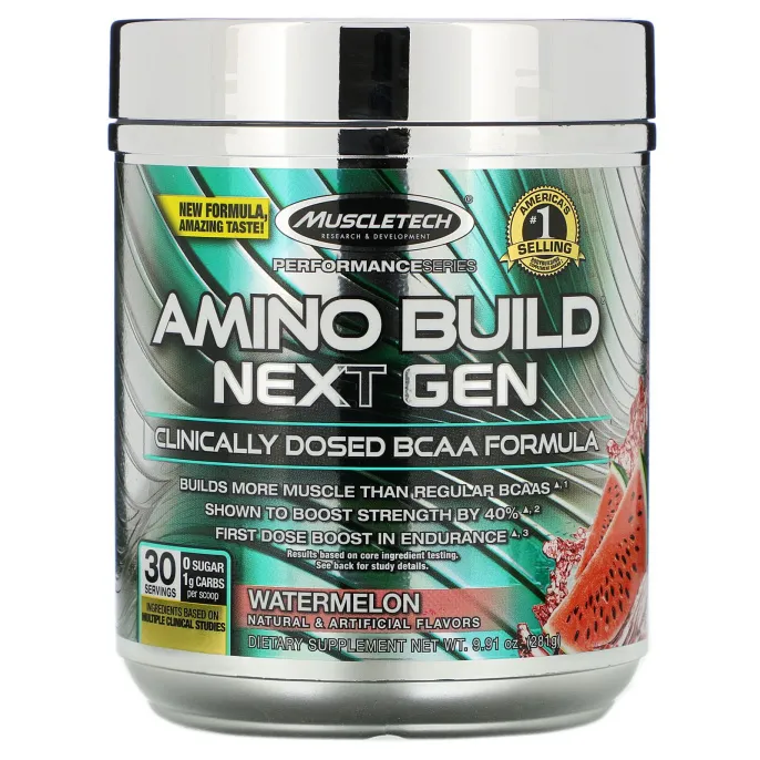 Muscletech, Amino Build Next Gen, аминокислоты нового поколения, арбуз, 281 г (9,91 унции)
