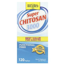 Natural Balance, Суперхитозан 3000, 120 вегетарианских капсул