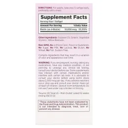 Nature's Bounty, Optimal Solutions®, биотиновые капсулы, 10 000 мкг, 90 жидких капсул с быстрым высвобождением