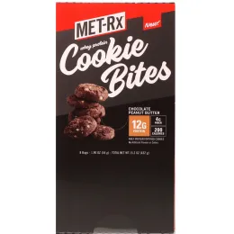 MET-Rx, Печенье с сывороточным протеином, шоколадное арахисовое масло, 8 пакетиков, 1,90 унций (54 г)