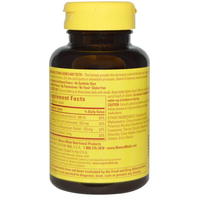 Nature Made, Кальций, магний и цинк, 100 таблеток