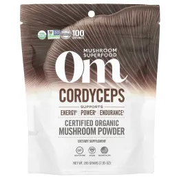 Om Mushrooms, кордицепс, сертифицированный органический грибной порошок, 200 г (7,05 унции)