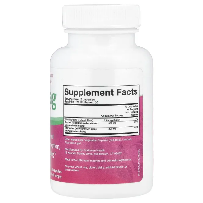 Fairhaven Health, Peapod, комплекс витаминов Кальций-Магний, 60 капсул