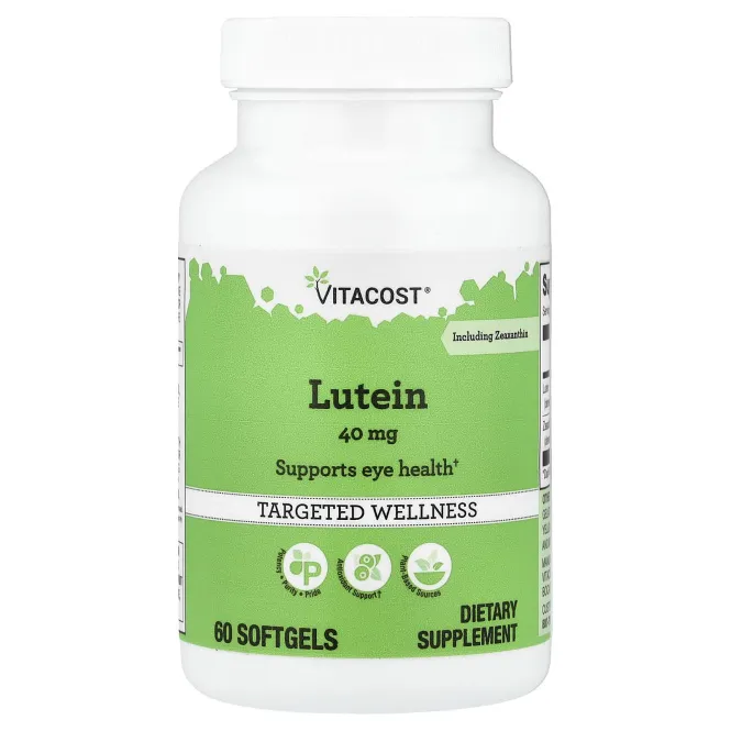 Vitacost, лютеин с зеаксантином, 60 капсул
