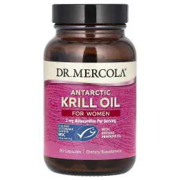 Dr. Mercola, масло антарктического криля для женщин, 90 капсул