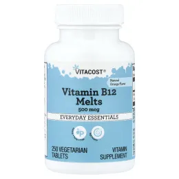 Vitacost, витамин B12, со вкусом натурального апельсина, 500 мкг, 250 вегетарианских таблеток