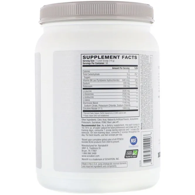 Scivation, Xtend, оригинал, лед из голубой малины, 1,5 фунта (700 г)