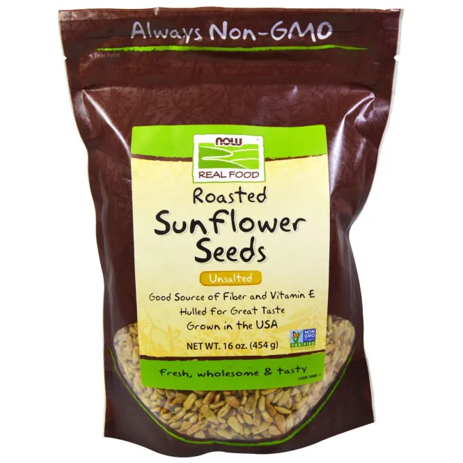 Now Foods, Семена подсолнечника, обжаренные, несоленые, 16 унций (454 г)