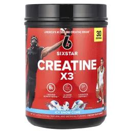 SIXSTAR, Creatine X3, снежный кокос в кокосовом орехе, 1,00 кг (2,20 фунта)
