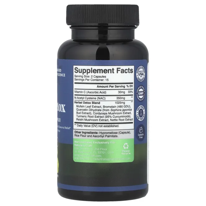 Nature's Craft, Детокс для легких, 30 капсул