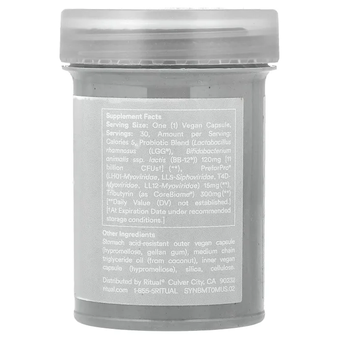 Ritual, Synbiotic+®, мята, 30 растительных капсул