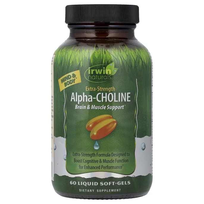 Irwin Naturals, альфа-холин, 60 капсул с жидкостью