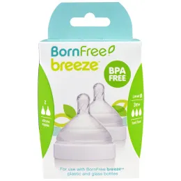Born Free, Breeze, силиконовые соски, уровень 3, 3m +, быстрый поток, 2 шт