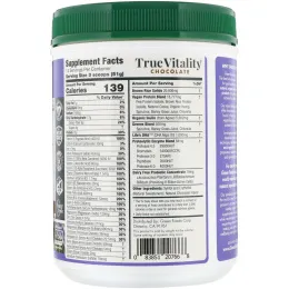 Green Foods Corporation, True Vitality, Растительный протеиновый шейк с DHA, шоколад 25.2 унции (714 г)