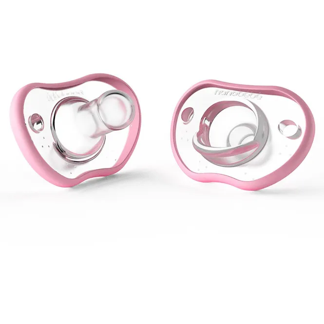 Nanobebe, Мягкая соска-пустышка, с 3 месяцев, розовая, 2 шт.