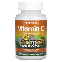 NaturesPlus Vitamin C Animal Parade со вкусом апельсинового сока, 90 жевательных таблеток в форме животных