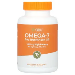 Sibu Beauty, Sea Berry Therapy, поддержка омега-7, облепиховое масло, 60 желатиновых капсул