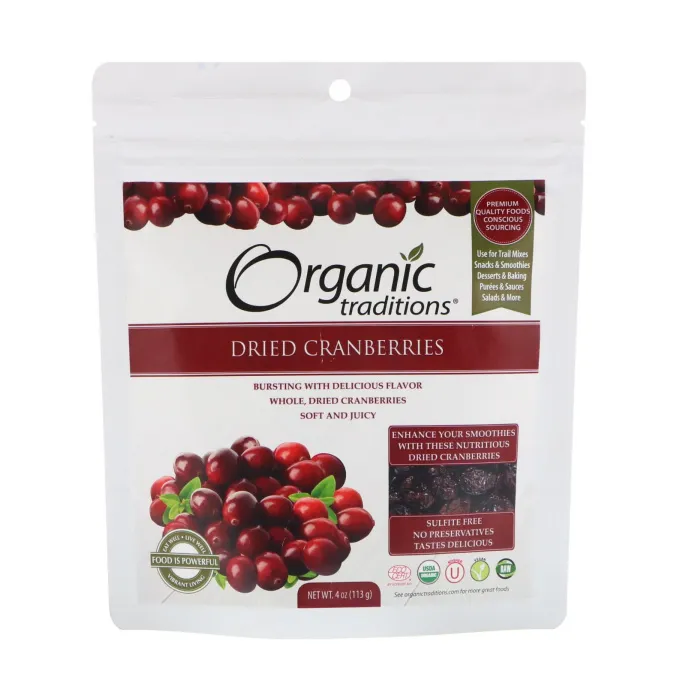 Organic Traditions, Клюква сушеная, 4 унции (113 г)