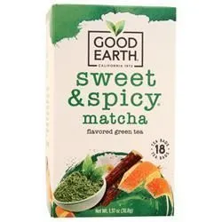 Good Earth Teas, Сладкий и пряный ароматизированный зеленый чай Матча 18 шт.